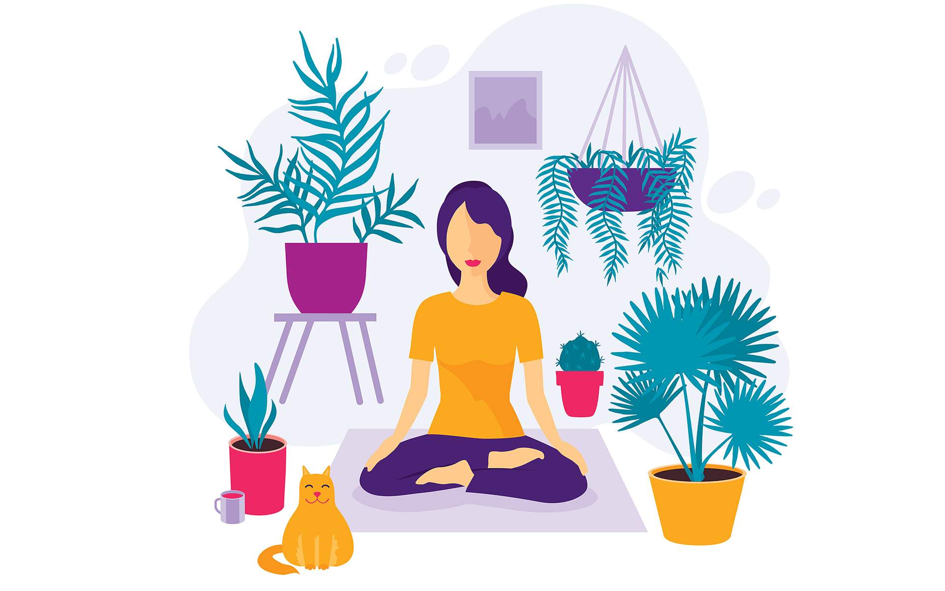 Person meditating in lotus position